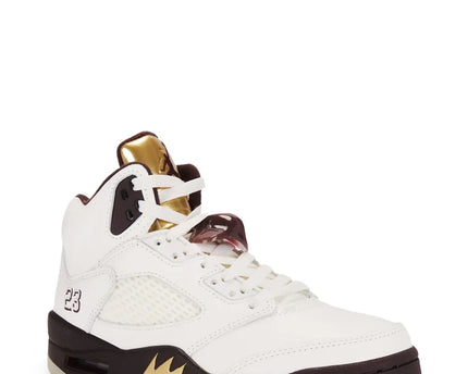Men's Nike Air Jordan 5 Retro Brown And Gold Shoes