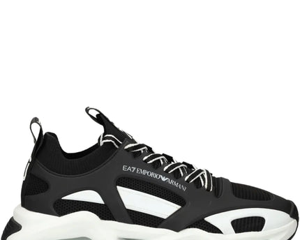 Men's Ea7 Emporio Armani Sneakers With Mesh Panels Black Sneakers