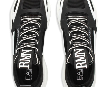 Men's Ea7 Emporio Armani Sneakers With Mesh Panels Black Sneakers