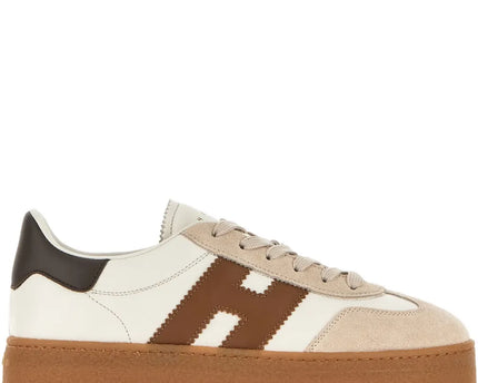 Men's Hogan Cool Suede Platform Beige Sneakers