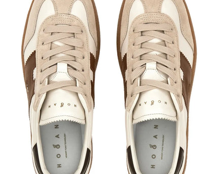 Men's Hogan Cool Suede Platform Beige Sneakers