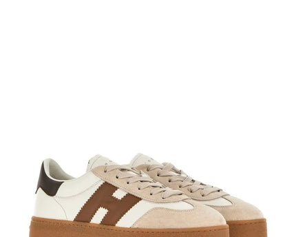 Men's Hogan Cool Suede Platform Beige Sneakers
