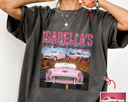 Custom Photo Classic Car Portrait Retro Style Comfort Shirt