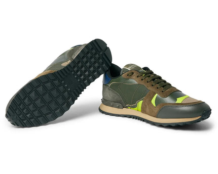 Men's Valentino Camo Rock Runners Green Sneakers