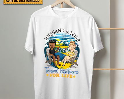 Husband And Wife Travel Partners For Life - Beach Couple T-shirt - Gift For Couples