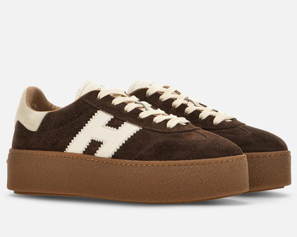 Men's Hogan Cool Suede Platform Brown Sneakers