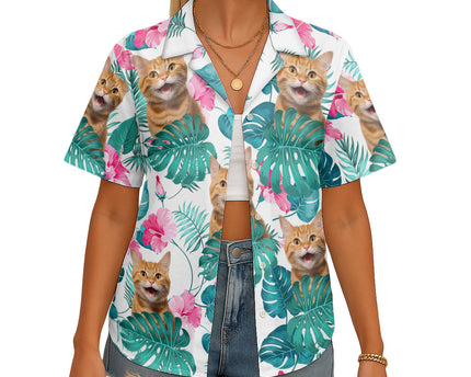 Custom Pet Photo Flowery - Personalized Customized Hawaiian Shirt - Lovely Gift For Pet Lovers
