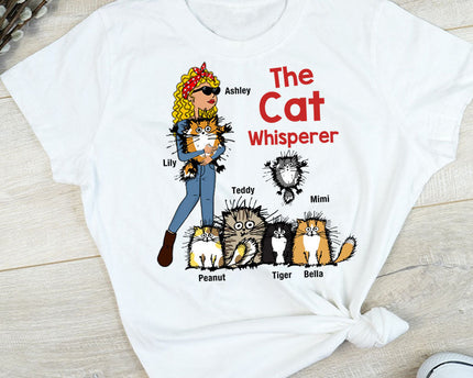 The Cat Whisperer Woman and Funny Cat Personalized Shirt
