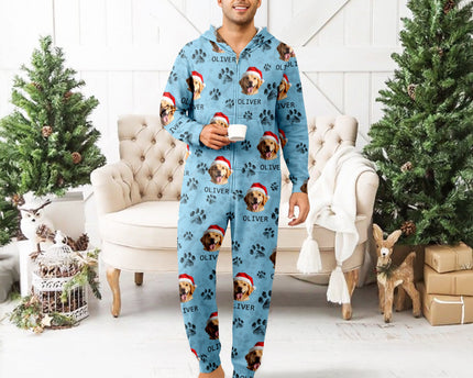 Custom Photo With Dog Cat Paw Onesie Pajamas For Dog Lovers