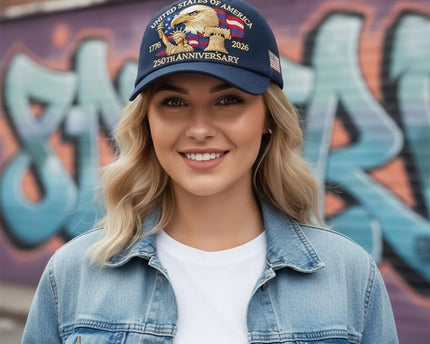 Bald Eagle United States Of America 250th Anniversary Embroidered Cap