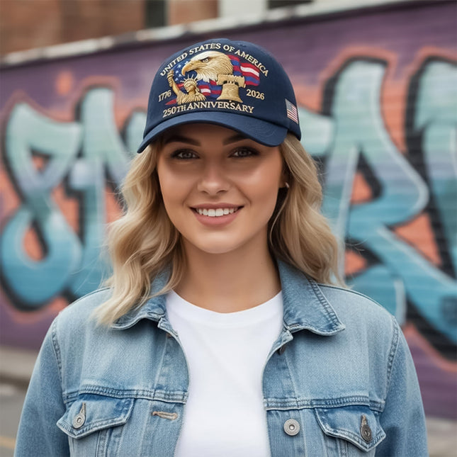 Bald Eagle United States Of America 250th Anniversary Embroidered Cap