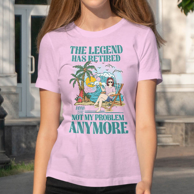 The Legend Has Retired - Personalized Customized T-shirt - Retirement Gift For Dad, Mom, Grandpa, Grandma