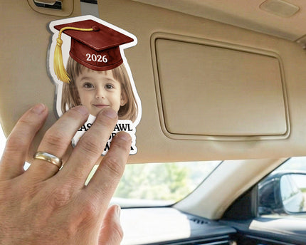 Custom Photo Look Who Graduated - Personalized Car Visor Clip - Special Gift For Family Members, Best Friends, Siblings