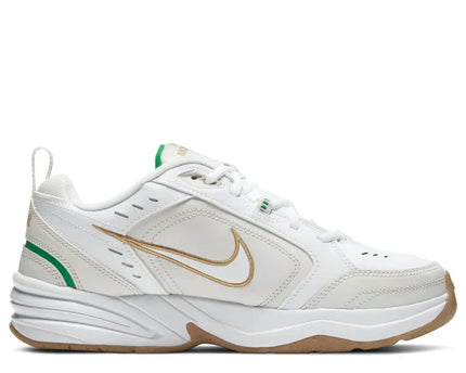 Men's Air Monarch 4 White Lucky Green Gold Shoes