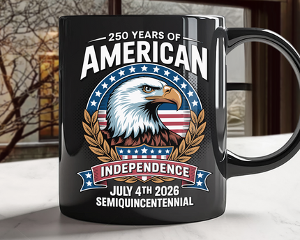 250 Years of America Independence Eagle - July 4th 2026 Black Mug