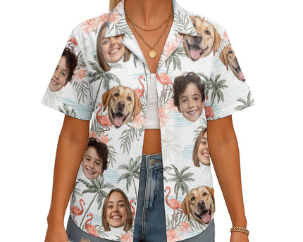 Custom Photo With Beloved Ones Tropical - Personalized Customized Hawaiian shirt