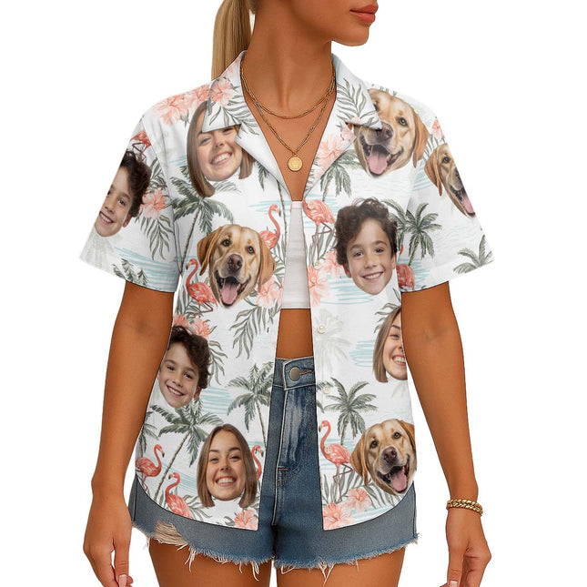 Custom Photo With Beloved Ones Tropical - Personalized Customized Hawaiian shirt