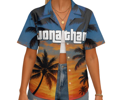 Custom Photo Sunset Tropical  - Personalized Customized Hawaiian shirt