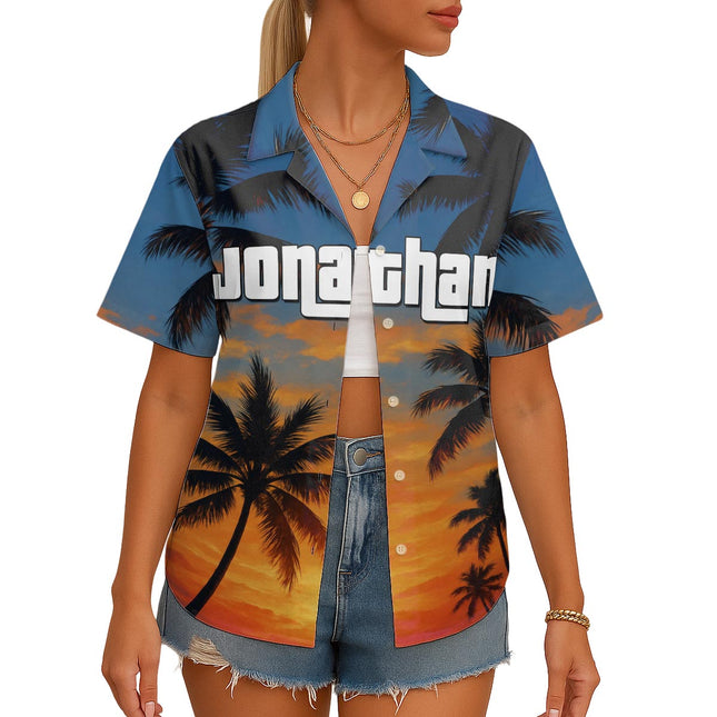 Custom Photo Sunset Tropical  - Personalized Customized Hawaiian shirt