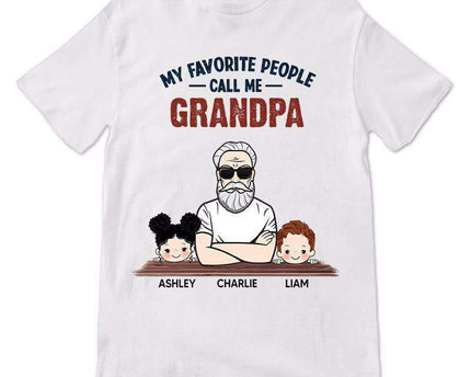 Favorite People Call Me Grandpa Man And Kids Personalized Shirt
