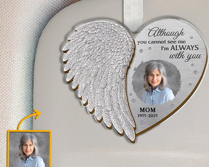 Custom Photo Memorial I'm Always With You - Personalized Car Visor Clip - Meaningful Gift For Family Members, Grandma, Grandpa