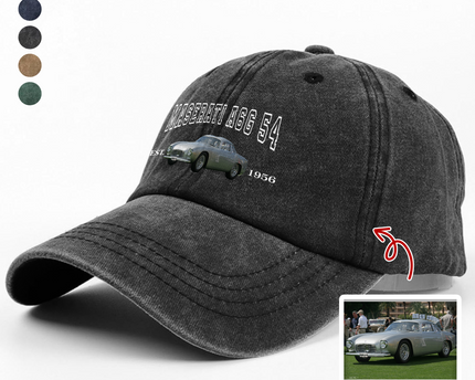 Custom Car Photo Personalized Washed Denim Baseball Cap