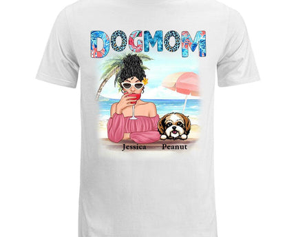 Dog Mom Summer Patterned Personalized Shirt
