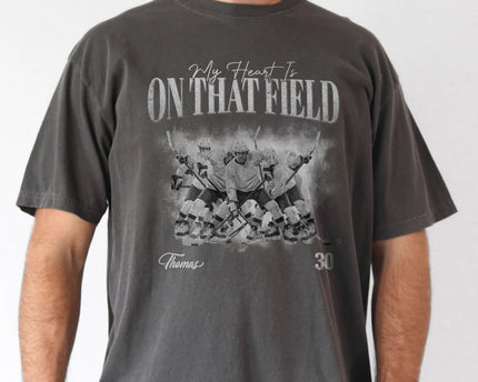 Custom Photo My Heart Is On That Field Retro Vintage Portrait Comfort Shirt