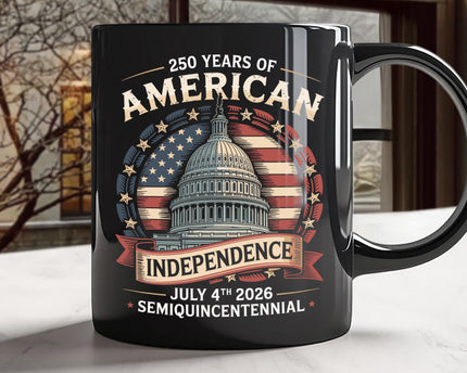 250 Years Of America Black Mug