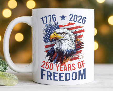 America Semiquincentennial 250 Years Of Freedom White Mug