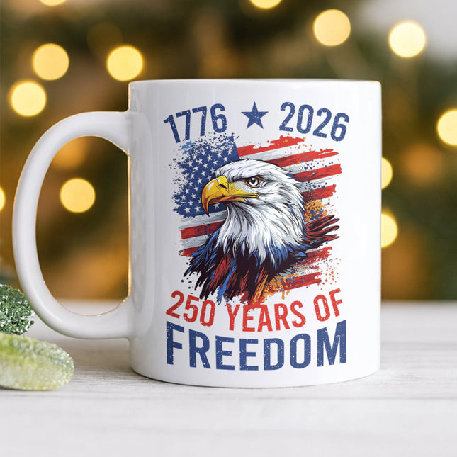 America Semiquincentennial 250 Years Of Freedom White Mug
