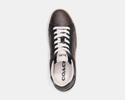 Men's Coach Clip Low-Top Skateboard Mahogany Black Sneakers