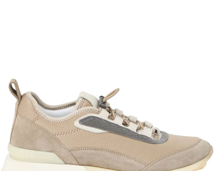 Men’s Brunello Cucinelli Mesh Beige Sand Sneakers