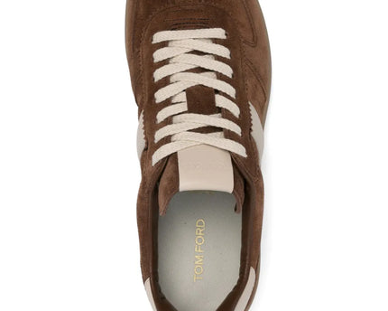 Men's Tom Ford Suede Sneakers With Panels Chocolate Brown