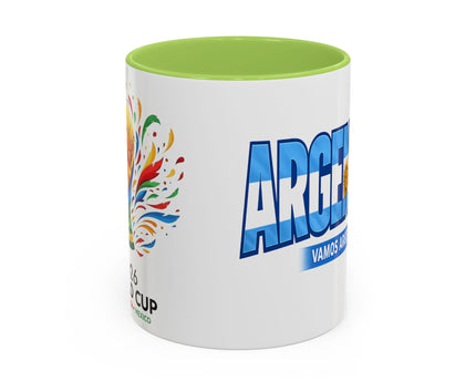 Argentina Vamos Argentina Mug , Accent Coffee Mug, Flag Text Design