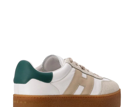 Men's Hogan Cool Suede Platform Natural White Sneakers