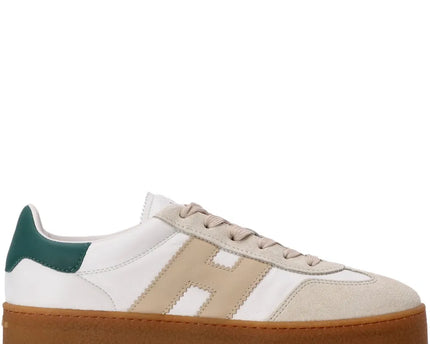 Men's Hogan Cool Suede Platform Natural White Sneakers