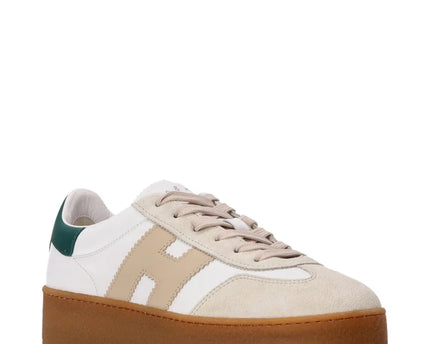 Men's Hogan Cool Suede Platform Natural White Sneakers