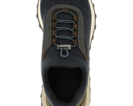 Men’s Brunello Cucinelli Mesh Navy Blue Sneakers