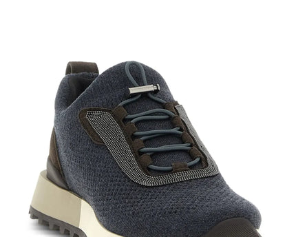 Men’s Brunello Cucinelli Mesh Navy Blue Sneakers