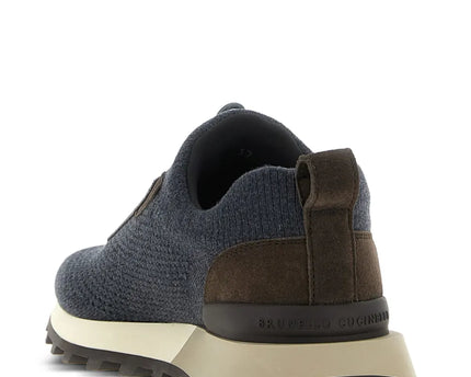 Men’s Brunello Cucinelli Mesh Navy Blue Sneakers