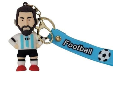 Lionel Messi Trophy Caricatue Coffee White Ceramic Mug with Silicon Football Keychain