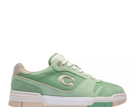 Men's COACH SoHo Leather Lace-Up Casual Green Sneakers