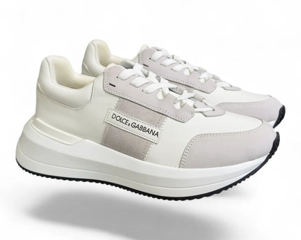 Men's Dolce & Gabbana Low-Top Platform White Sneakers