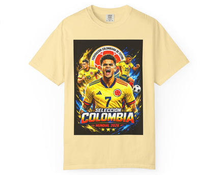 Colombia Seleccion Soccer Player Poster T-Shirt, 2026 World Cup Back Logo,Colombia Flag