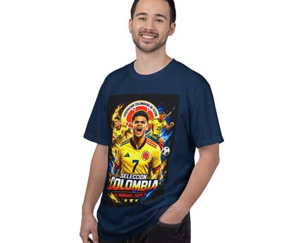 Colombia Seleccion Soccer Player Poster T-Shirt, 2026 World Cup Back Logo,Colombia Flag