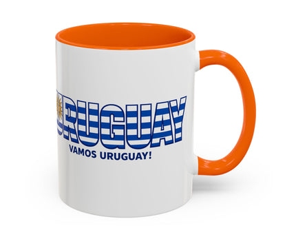 Uruguay Vamos Uruguay Mug, Accent Coffee Mug, Soccer World Cup, Gift for Dad