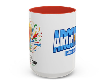 Argentina Vamos Argentina Mug , Accent Coffee Mug, Flag Text Design