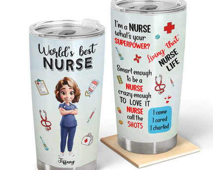 3D Effect World's Best Nurse - Personalized Tumbler