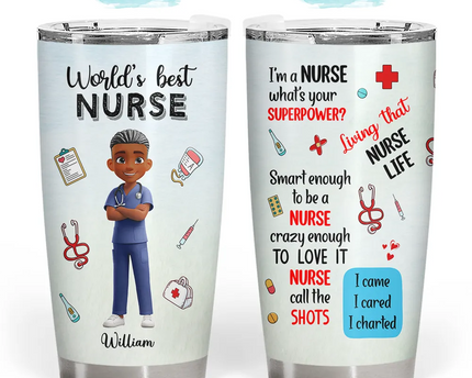 3D Effect World's Best Nurse - Personalized Tumbler